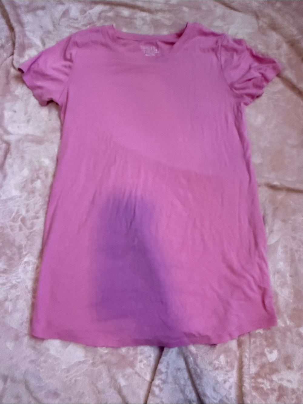 Time and Tru Rose Pink Short-Sleeve Maternity Crewneck Tee